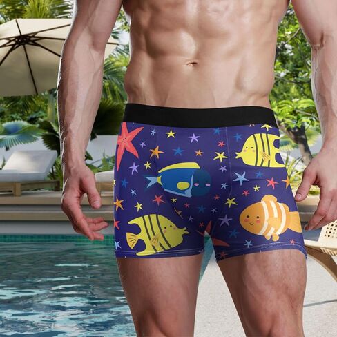 visesunny Underwear for Men Funny Pattern Boxer Briefs Moisture-wicking Soft Breathable Underpants in Saudi Arabia