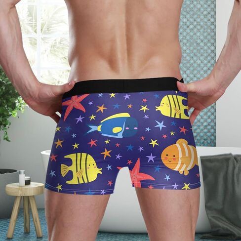 visesunny Underwear for Men Funny Pattern Boxer Briefs Moisture-wicking Soft Breathable Underpants in Saudi Arabia