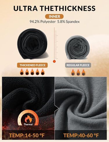 BALEAF Women's Thick Fleece Lined Leggings Winter Warm Thermal High Waisted Tummy Control Snow Ski Pants in Saudi Arabia