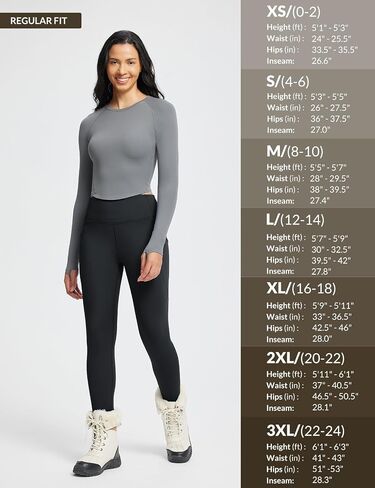 BALEAF Women's Thick Fleece Lined Leggings Winter Warm Thermal High Waisted Tummy Control Snow Ski Pants in Saudi Arabia