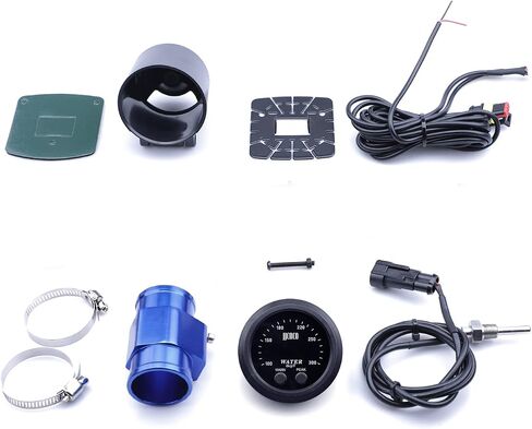 Universal 52mm Water Temperature Gauge 100-300F(38-150C) Electronic Red Digital LED DC12V/24V for Car Automotive with Joint Pipe Radiator Sensor Adaptor Blue 30MM in Kuwait
