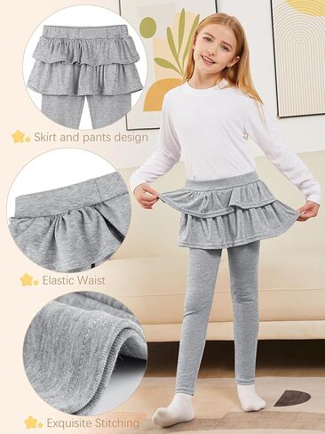 Girls Leggings Toddler Pants Leggings for Girls School Uniform Tutu Kids Ruffle Skirt Pull On Warm Clothes in Kuwait
