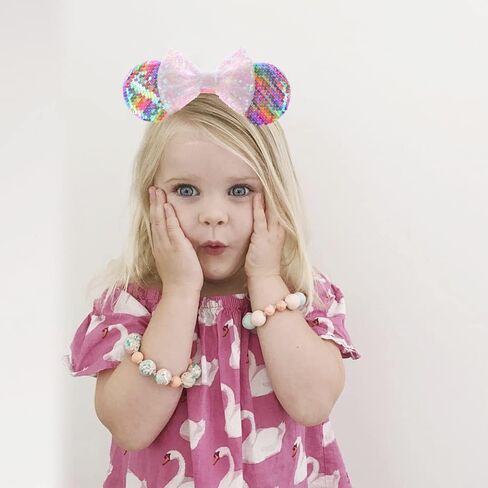 JIAHANG Polka Dot Mic Mouse Ear Headband Sequin Bow Festival Costume Headwear Amusement Park Headpiece for Women Girls in Saudi Arabia