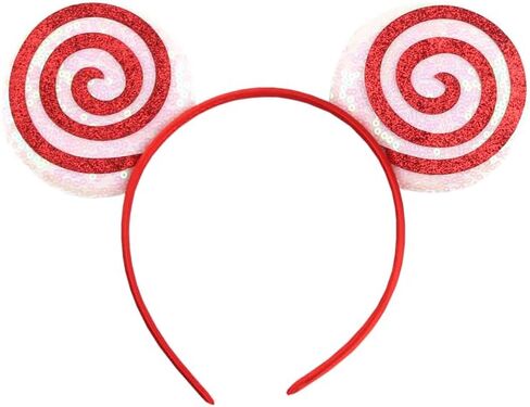 JIAHANG Polka Dot Mic Mouse Ear Headband Sequin Bow Festival Costume Headwear Amusement Park Headpiece for Women Girls in Saudi Arabia