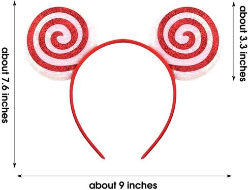 JIAHANG Polka Dot Mic Mouse Ear Headband Sequin Bow Festival Costume Headwear Amusement Park Headpiece for Women Girls in Saudi Arabia