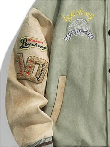 SOLY HUX Men's Varsity Jacket Vintage Graphic Baseball Bomber Jacket Casual Outerwear Coats Streetwear in Saudi Arabia