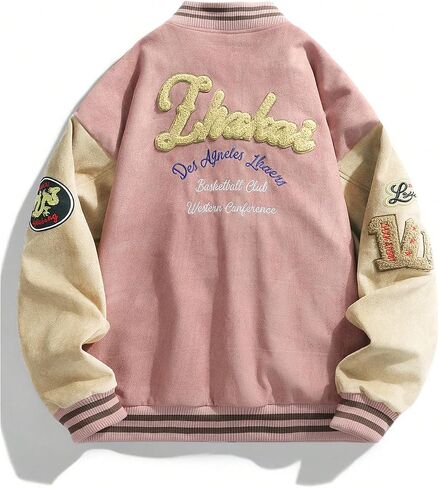 SOLY HUX Men's Varsity Jacket Vintage Graphic Baseball Bomber Jacket Casual Outerwear Coats Streetwear in Saudi Arabia