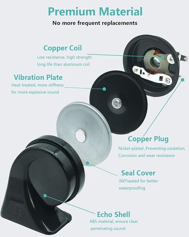 Car Horn Kit Compatible with Toyota,12V Loud Waterproof Auto Horn, High Low Dual Tone 126 Decibel, Replacement for Toyota in Kuwait
