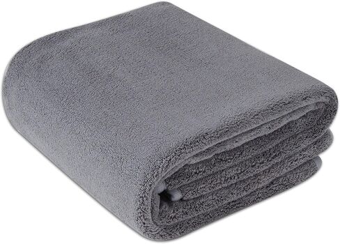Amazon Basics Microfiber Towels for Cars, Drying Towel, Cleaning Cloth, 36"L x 25"W, Gray in Saudi Arabia