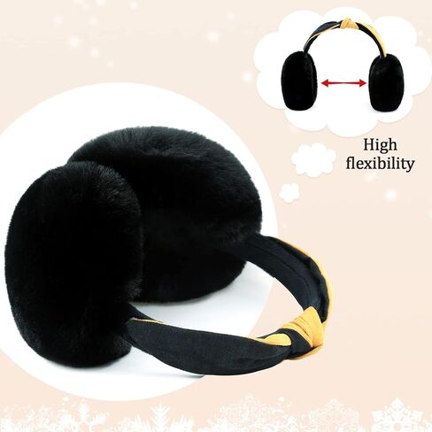 FSTEOE Women Winter Ear Muffs Foldable Girl Ear Warmer Fashion Furry Earmuff Soft Ear Cover Cold Weather in Saudi Arabia