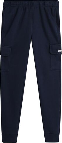 DKNY Boys' Cargo Jogger Pants - Soft Fleece Athletic Sweatpants - Breathable Casual Cargo Joggers for Boys (Sizes: 8-18) in Saudi Arabia
