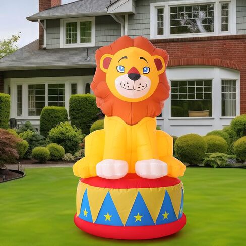 5 ft Inflatable Lion for Circus Carnival Party Christmas Outdoor Decorations, LED Carnival Birthday Party Blow up Animal for Outdoor Indoor Pool Yard Party Decorations in Saudi Arabia