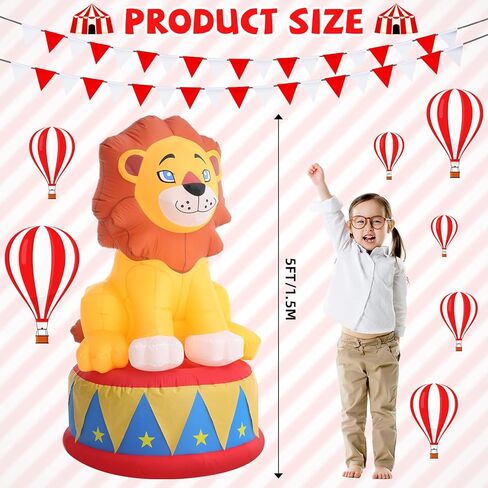 5 ft Inflatable Lion for Circus Carnival Party Christmas Outdoor Decorations, LED Carnival Birthday Party Blow up Animal for Outdoor Indoor Pool Yard Party Decorations in Saudi Arabia