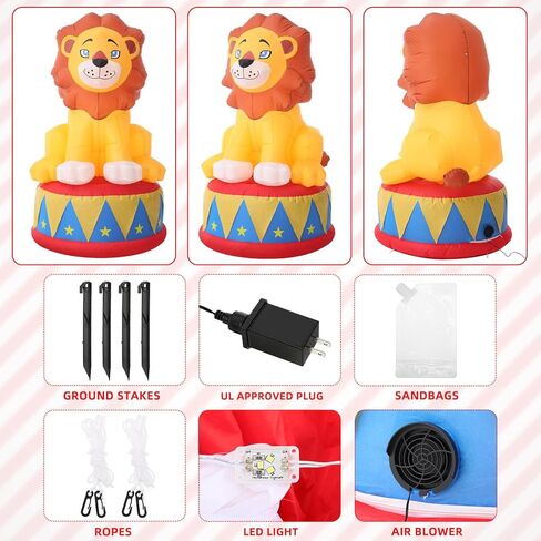 5 ft Inflatable Lion for Circus Carnival Party Christmas Outdoor Decorations, LED Carnival Birthday Party Blow up Animal for Outdoor Indoor Pool Yard Party Decorations in Saudi Arabia