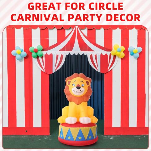 5 ft Inflatable Lion for Circus Carnival Party Christmas Outdoor Decorations, LED Carnival Birthday Party Blow up Animal for Outdoor Indoor Pool Yard Party Decorations in Saudi Arabia