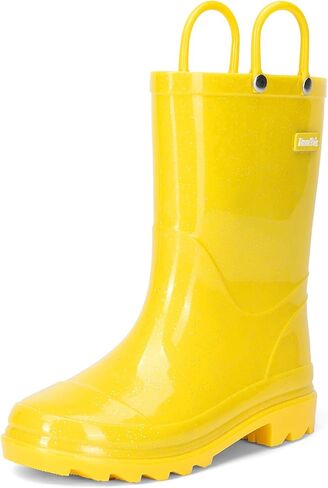 DREAM PAIRS Kids Rain Boots Glitter Boys Girls with Easy-on Handles Sparkly Waterproof Boots Outdoor Playing Rain Boots Unisex-Child in Kuwait