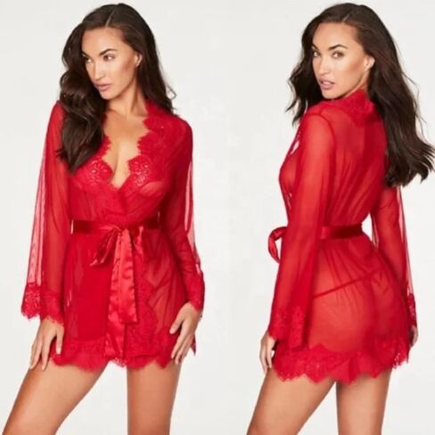 Sexy Women's Lace Robe: Premium Sleepwear & Plus Size Lingerie - Ideal for Honeymoons & Special Nights & Weddings! Husband Approved! in Saudi Arabia