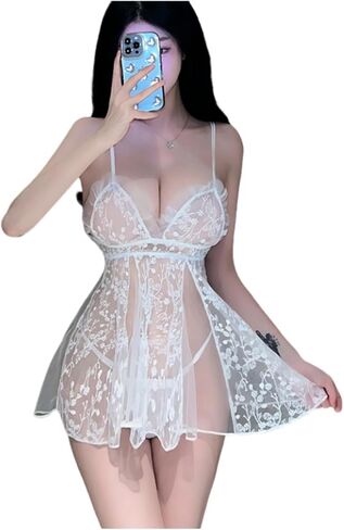 Women's suspender sexy sleepwear underwear anime role-playing uniform sleeveless transparent seductive pajamas in Saudi Arabia