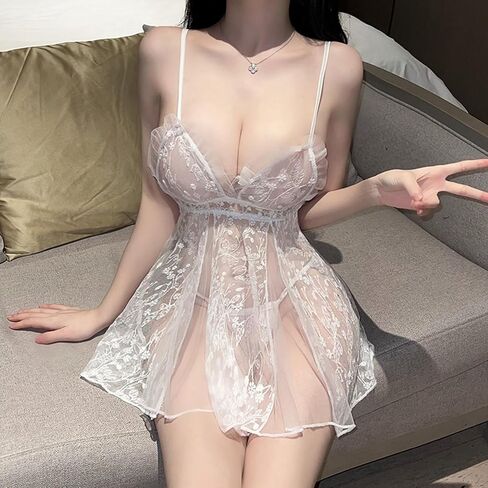 Women's suspender sexy sleepwear underwear anime role-playing uniform sleeveless transparent seductive pajamas in Saudi Arabia