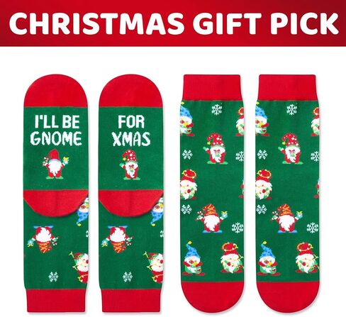 HAPPYPOP Christmas Gifts Stocking Socks for Kids - Sant Gnome Gifts for Boys Girls with Greeting Card 2pack in Saudi Arabia