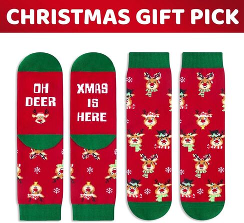 HAPPYPOP Christmas Gifts Stocking Socks for Kids - Sant Gnome Gifts for Boys Girls with Greeting Card 2pack in Saudi Arabia