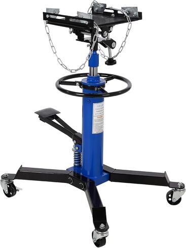 EliteEdge Transmission Jack - 1322 lbs Capacity, 2 Stage Adjustable Telescopic Hydraulic Lift, Foot Pedal, 33.5"-69" Height, 360° Swivel Wheels，Garage/Shop Lift Hoist，Blue in Saudi Arabia