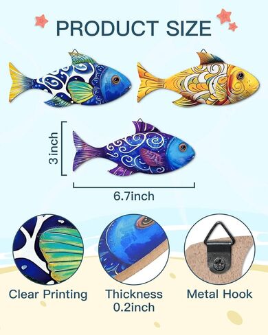 Putuo ديكور 3 قطع خشبية الأسماك جدار ديكور الشاطئ البحري الساحلي موضوع الأسماك جدار النحت الخشب مدرسة الأسماك جدار الفن شنقا بحيرة منزل المحيط ديكور الحلي خمر للمنزل الحمام غرفة نوم in Kuwait