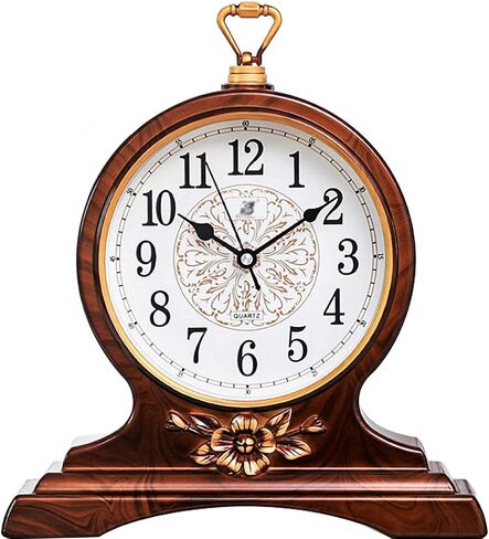 rnuie Desk Clock for Table Decor, Retro Mantel Clock Battery Operated for Fireplace Mantel, Living Room, Bedroom, Office, Desktop Decoration(Black) in Saudi Arabia