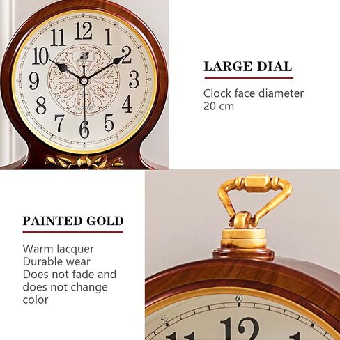 rnuie Desk Clock for Table Decor, Retro Mantel Clock Battery Operated for Fireplace Mantel, Living Room, Bedroom, Office, Desktop Decoration(Black) in Saudi Arabia