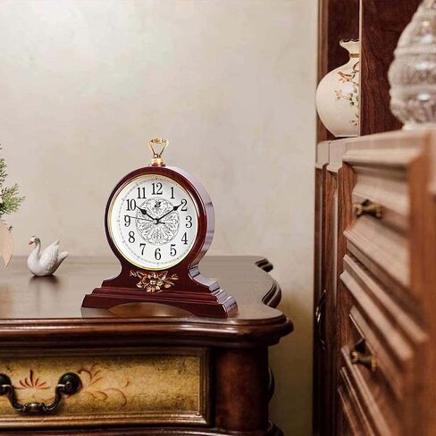 rnuie Desk Clock for Table Decor, Retro Mantel Clock Battery Operated for Fireplace Mantel, Living Room, Bedroom, Office, Desktop Decoration(Black) in Saudi Arabia