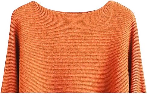 Ckikiou Womens Lightweight Oversized Boat Neck Sweaters Tops Dolman Batwing Sleeve Ribbed Knitted Pullovers in Saudi Arabia