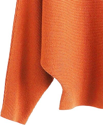 Ckikiou Womens Lightweight Oversized Boat Neck Sweaters Tops Dolman Batwing Sleeve Ribbed Knitted Pullovers in Saudi Arabia