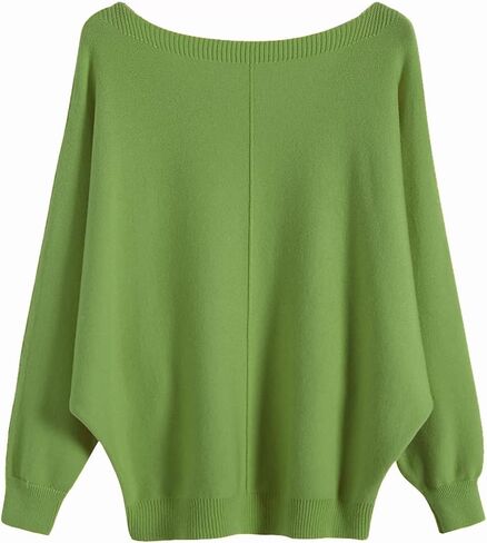 Ckikiou Womens Lightweight Oversized Boat Neck Sweaters Tops Dolman Batwing Sleeve Ribbed Knitted Pullovers in Saudi Arabia