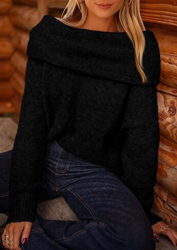 PRETTYGARDEN Women's Sweaters Fall Off The Shoulder Long Sleeve Top 2024 Outfits Loose Knitted Winter Pullover in Kuwait