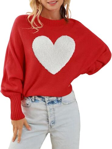 Womens Merry Christmas Sweaters Long Batwing Sleeve Sweater Loose Fit Pullover Top Sweaters in Saudi Arabia