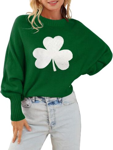 Womens Merry Christmas Sweaters Long Batwing Sleeve Sweater Loose Fit Pullover Top Sweaters in Saudi Arabia