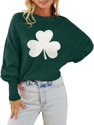 Womens Merry Christmas Sweaters Long Batwing Sleeve Sweater Loose Fit Pullover Top Sweaters in Saudi Arabia