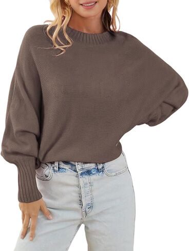Womens Merry Christmas Sweaters Long Batwing Sleeve Sweater Loose Fit Pullover Top Sweaters in Saudi Arabia