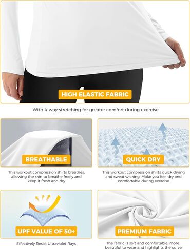 Rash Guard for Women UPF50+ Sun Shirt, Long Sleeve UV Protection Shirts Women Quick Dry Workout Shirts Hiking Swimming Tops in Saudi Arabia