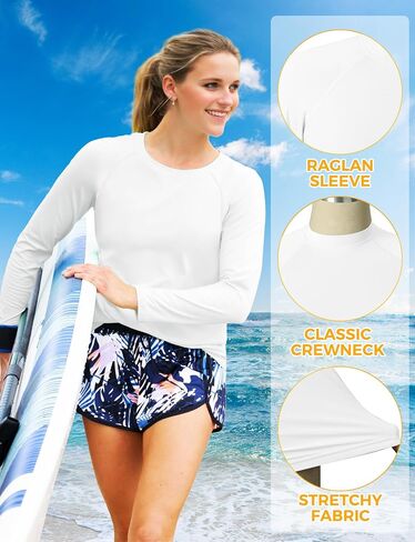 Rash Guard for Women UPF50+ Sun Shirt, Long Sleeve UV Protection Shirts Women Quick Dry Workout Shirts Hiking Swimming Tops in Saudi Arabia