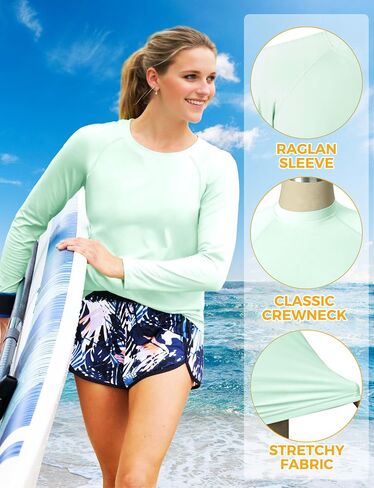 Rash Guard for Women UPF50+ Sun Shirt, Long Sleeve UV Protection Shirts Women Quick Dry Workout Shirts Hiking Swimming Tops in Saudi Arabia
