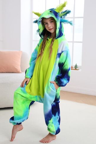 DarkCom Kids Animal Onesie,Women and Mens Cosplay Axolotl Onesie Halloween Costume Christmas Pajamas Sleepwear in Kuwait