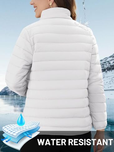 TACVASEN Womens Puffer Jacket Quilted Lightweight Stand Collar Zip Up Alternative Down Coat Warm Winter with 4 Pockets in Saudi Arabia