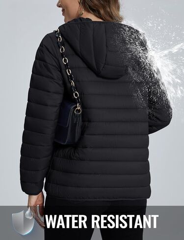 TACVASEN Women's Lightweight Puffer Jacket with Hood Pockets Quilted Padded Full-zip Winter Coat in Saudi Arabia