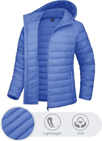 TACVASEN Women's Lightweight Puffer Jacket with Hood Pockets Quilted Padded Full-zip Winter Coat in Saudi Arabia
