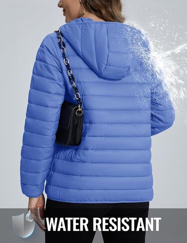 TACVASEN Women's Lightweight Puffer Jacket with Hood Pockets Quilted Padded Full-zip Winter Coat in Saudi Arabia