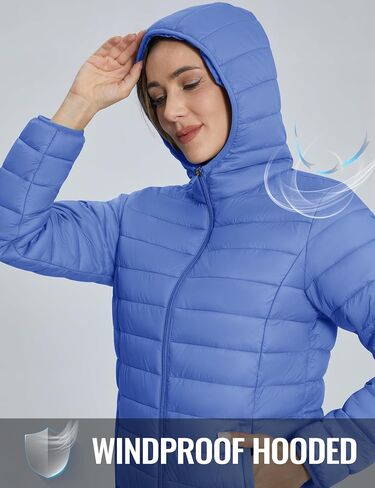 TACVASEN Women's Lightweight Puffer Jacket with Hood Pockets Quilted Padded Full-zip Winter Coat in Saudi Arabia