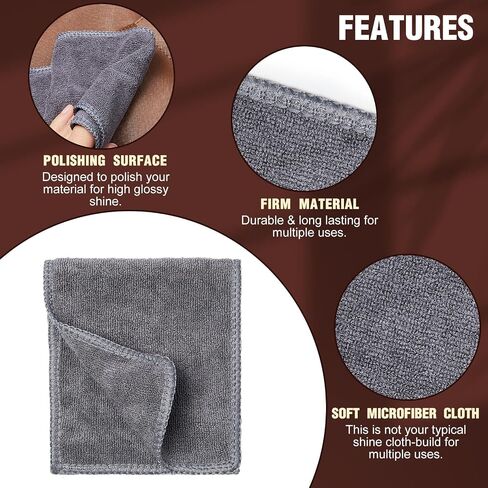 20 Pcs Shoe Shine Cloth Leather Shoes Buffing Cloth Suede Cloth Shoe Cleaner Care Shoe Polish Cloth for Boots Cleaning, Gray in Saudi Arabia