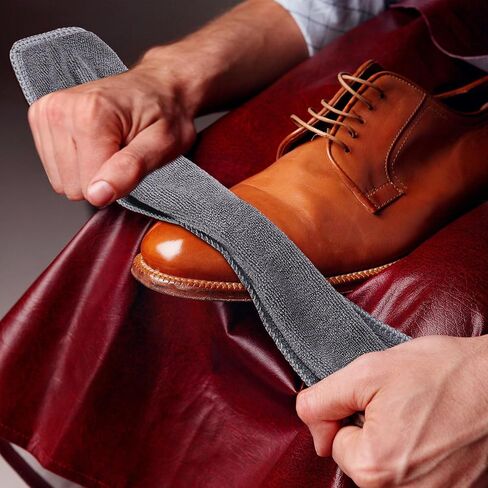20 Pcs Shoe Shine Cloth Leather Shoes Buffing Cloth Suede Cloth Shoe Cleaner Care Shoe Polish Cloth for Boots Cleaning, Gray in Saudi Arabia