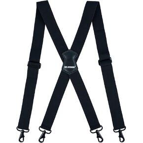MELOTOUGH Men's Suspender 1.5/2 Inch Wide Suspenders Full Elastic X Back Suspender with Snap Hooks